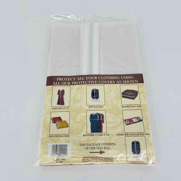 Better Home Zippered Clear Plastic Suit Bag - Size 24" x 40" - New - Picture 6 of 9